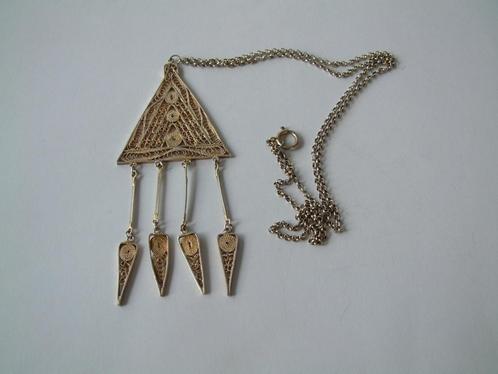 bijzonder oude antieke ketting met grote filigrain hanger, Sieraden, Tassen en Uiterlijk, Kettingen, Ophalen of Verzenden