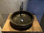 Natuursteen waskom(bak) met Hoge kraan, Huis en Inrichting, Badkamer | Badkamermeubels, Ophalen, 50 tot 100 cm, Zo goed als nieuw