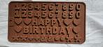 Mal Happy Birthday + cijfers voor chocolade of andere dingen, Overige materialen, Overige typen, Nieuw, Ophalen of Verzenden
