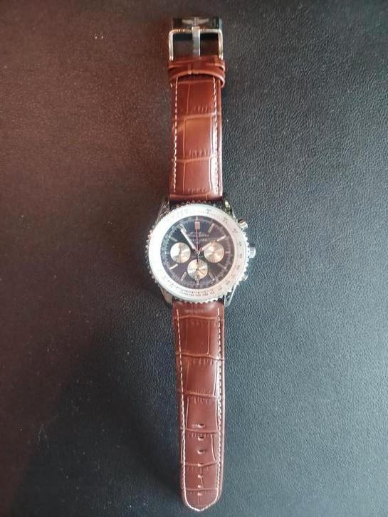 Breitling Navitimer bruine leren band., Sieraden, Tassen en Uiterlijk, Horloges | Heren, Nieuw, Polshorloge, Breitling, Staal