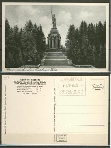 Teutoburger Walde Hermannsdenkmal 1940 Ansichtkaart f-39a beschikbaar voor biedingen
