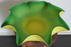 Schaal murano italy italië geel groen glas design, Ophalen of Verzenden