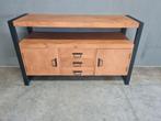Dressoir mangohout 135 cm lang, Ophalen, 100 tot 150 cm, ., .