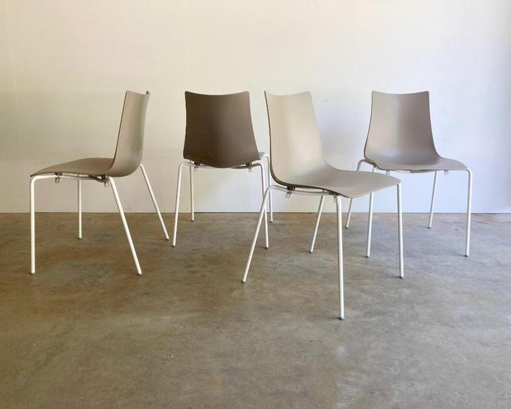 4x Scab Design Zebra Stoel Taupe Italiaans Design, Huis en Inrichting, Stoelen, Nieuw, Vier, Kunststof, Metaal, Overige kleuren