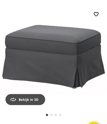 Ikea Ektorp voetenbank + grijs/wit/bruine hoezen - afbeelding 1
