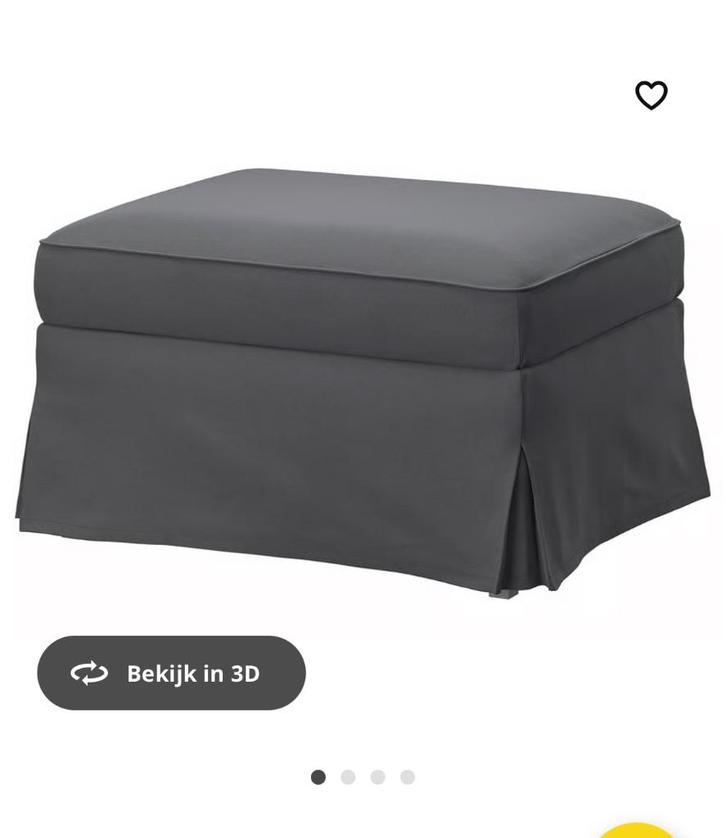 Ikea Ektorp voetenbank + grijs/wit/bruine hoezen, Huis en Inrichting, Banken | Voetenbanken en Poefen, Zo goed als nieuw, 50 tot 75 cm