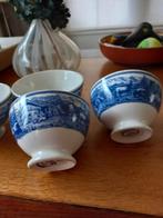 4 spoelkommen Alpes belgium 11 en 9.5 cm gaaf brocante blauw, Antiek en Kunst, Ophalen of Verzenden