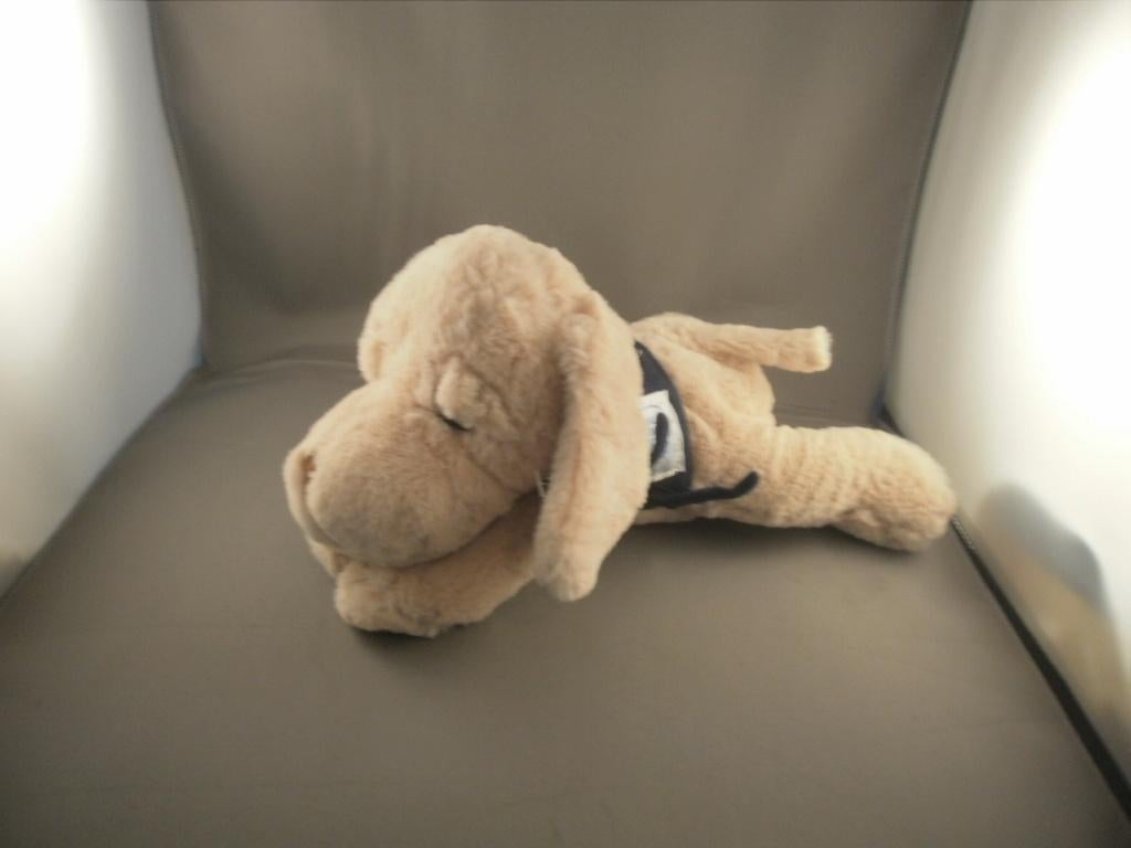 flip hulp hond met L op jasje licht bruine hond velours met, Ophalen of Verzenden, Zo goed als nieuw, Hond