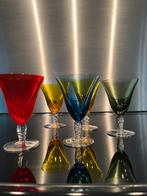 Vintage Set Wijnglazen - Rood, Geel, Blauw, Groen, Ophalen of Verzenden