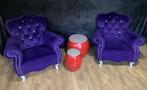Arm stoel / Fauteuil barok style. Gothic paars 2 stuks, Huis en Inrichting, Fauteuils, Barok brocante vintage, Minder dan 75 cm