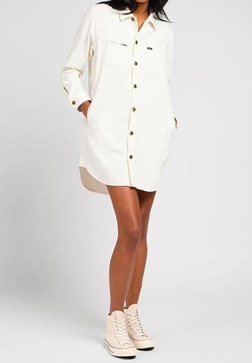 Lee Unional Denim Dress / maat S, Kleding | Dames, Jurken, Nieuw, Maat 36 (S), Wit, Boven de knie, Ophalen of Verzenden