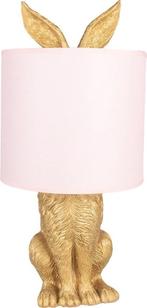 Tafellamp Konijn Ø 20x43 cm Goudkleurig met roze kap, Huis en Inrichting, Lampen | Tafellampen, Minder dan 50 cm, Nieuw, Ophalen of Verzenden