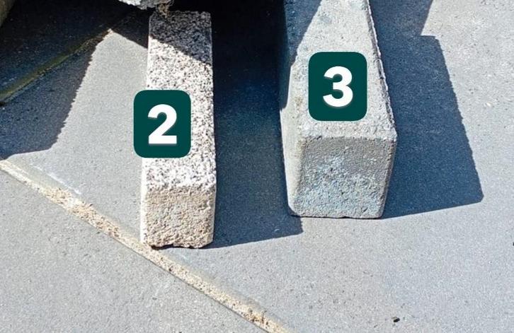 Betonklinkers en – waaltjes gratis, Tuin en Terras, Tegels en Klinkers, Gebruikt, Klinkers, Beton, 5 tot 10 m², Ophalen