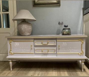 Gerestylde commode/tv meubel - Taupe Roze beschikbaar voor biedingen