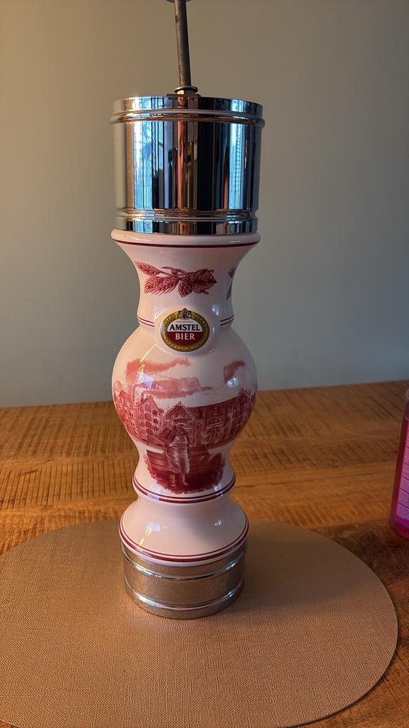 Porseleinen Amstel Tapzuil, Verzamelen, Biermerken, Gebruikt, Overige typen, Amstel, Ophalen of Verzenden