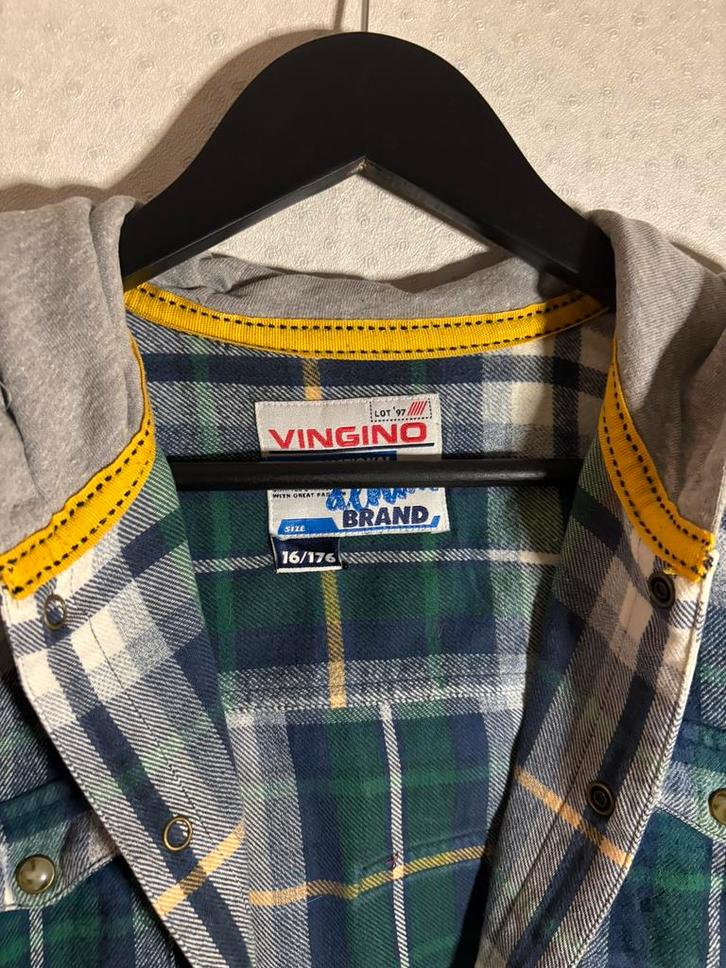 Vingino Houthakkers shirt, maat 16/176, Kinderen en Baby's, Kinderkleding | Maat 176, Zo goed als nieuw, Jongen, Shirt of Longsleeve