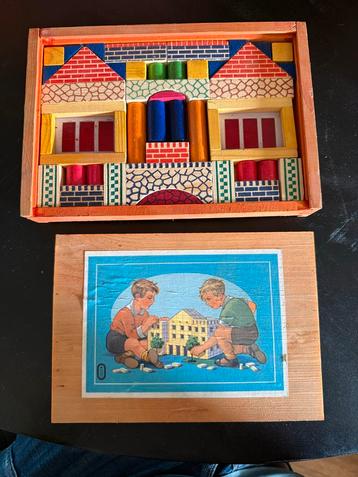 Vintage Houten Bouwblokken Set - Jaren 50 - Nieuw beschikbaar voor biedingen
