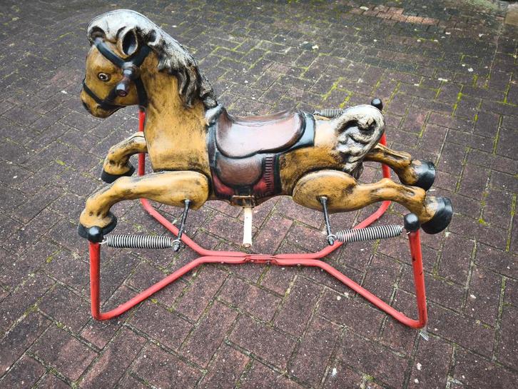Vintage Schommelpaard MOBO prairy King jaaren 50 paard pony, Antiek en Kunst, Antiek | Speelgoed, Ophalen