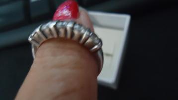 zilver ring met 5 helder topaas steentjes maat 17 beschikbaar voor biedingen