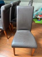 8 leren eetkamerstoelen van Goosens, Huis en Inrichting, Stoelen, Ophalen, Gebruikt, Bruin, Vijf, Zes of meer stoelen
