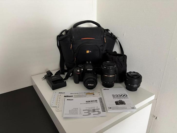 Nikon D3300 + 2 extra lenzen en Opbergtas, Audio, Tv en Foto, Fotocamera's Digitaal, Zo goed als nieuw, Spiegelreflex, Nikon, Geen optische zoom
