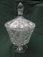 Grote Geslepen Kristallen Deksel Gember Coupe Waaier & Olijf, Ophalen of Verzenden