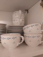 Douwe egberts kop en schotels plazkeramiek blauw wit, Ophalen of Verzenden