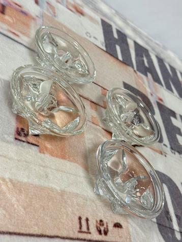 4x glazen kandelaars kaarsenhouders kaarsenhouder vintage beschikbaar voor biedingen