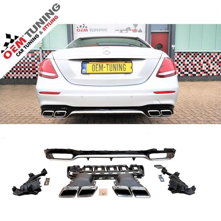 Mercedes-Benz E-Class W213 E63 AMG S Diffuser CHROME | 16-20, Auto diversen, Tuning en Styling, Ophalen of Verzenden