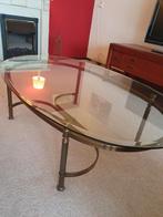 Tafelset glas met bronzen onderstel, Glas, Minder dan 50 cm, Rechthoekig, 50 tot 100 cm