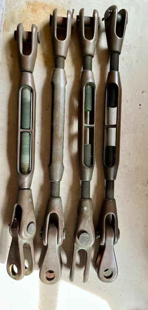 Bronzen wandspanners, Watersport en Boten, Bootonderdelen, Zo goed als nieuw, Tuigage en Masten, Zeilboot, Ophalen