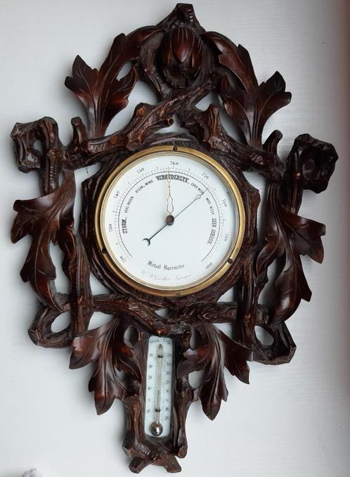 ANTIEKE BAROMETER 19e eeuw(+/_1870) ANEROïDE DOE EEN BOD!! g, Audio, Tv en Foto, Weerstations en Barometers, Gebruikt, Barometer