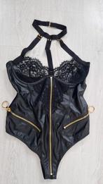 Hunkemöller Private Leren Body - Maat M, Kleding | Dames, Hunkemöller, Ophalen of Verzenden, Zwart, Body of Korset