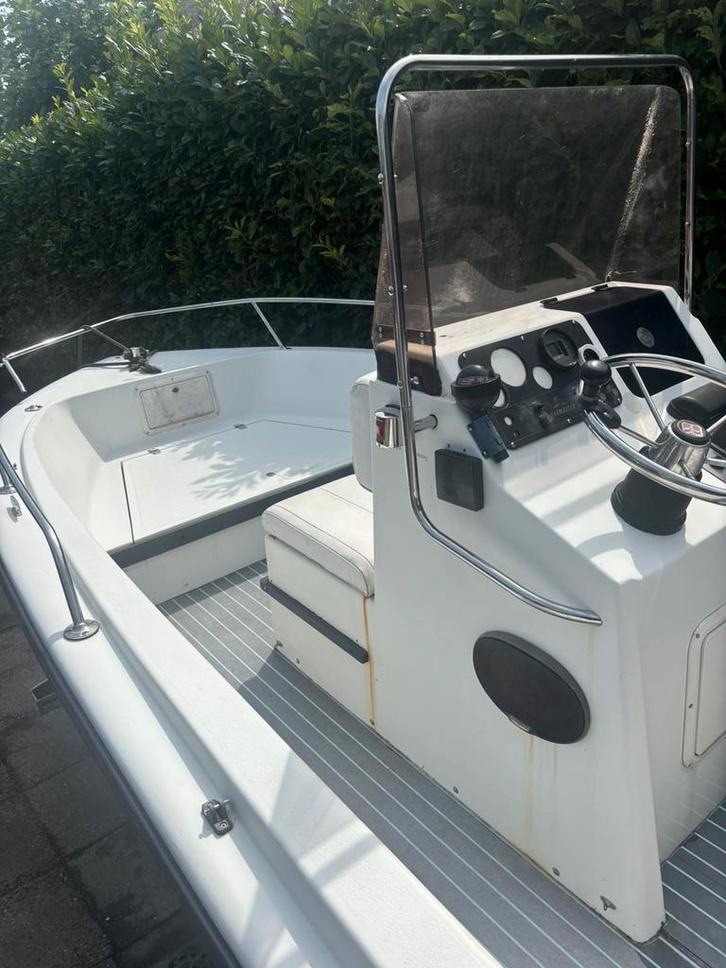 Console , speed boot, Watersport en Boten, Motorboten en Motorjachten, Gebruikt, Polyester, Tot 6 meter, Benzine, Buitenboordmotor