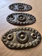 3 antieke ovale koperen 19de eeuwse sier ornamenten €15, Antiek en Kunst, Antiek | Koper en Brons, Ophalen of Verzenden, Koper