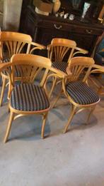 Vintage café stoelen met armleuningen, Huis en Inrichting, Stoelen, Blauw, Vier, Gebruikt, THONET