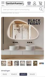 Nieuwe organische badkamerspiegel 120x75cm, Huis en Inrichting, Woonaccessoires | Spiegels, Nieuw, Ophalen of Verzenden, 100 tot 125 cm