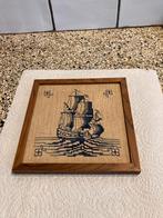 Oud borduurwerk schip, Verzamelen, Scheepvaart, Ophalen of Verzenden, Gebruikt