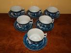 6 Japanse Old Blue Willow espresso kop en schotels, Ophalen of Verzenden, Zo goed als nieuw, Overige stijlen, Kop(pen) en/of Schotel(s)