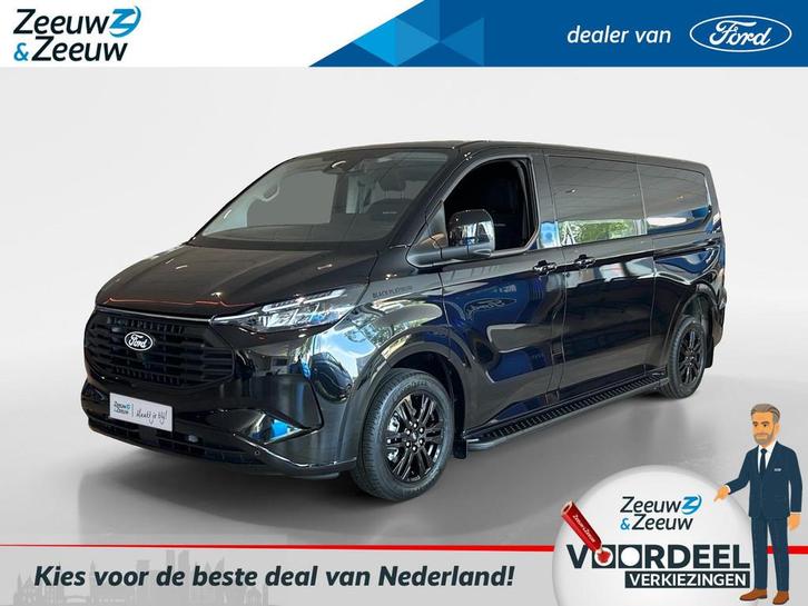Ford Transit Custom 320 2.5 PHEV L2H1 Black Platinum DC 233p, Auto's, Bestelauto's, Bedrijf, Te koop, 360° camera, ABS, Achteruitrijcamera