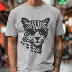 T-shirt met luipaard print of andere afbeelding, Kleding | Heren, Maat 48/50 (M), Ophalen of Verzenden, Zo goed als nieuw, Grijs