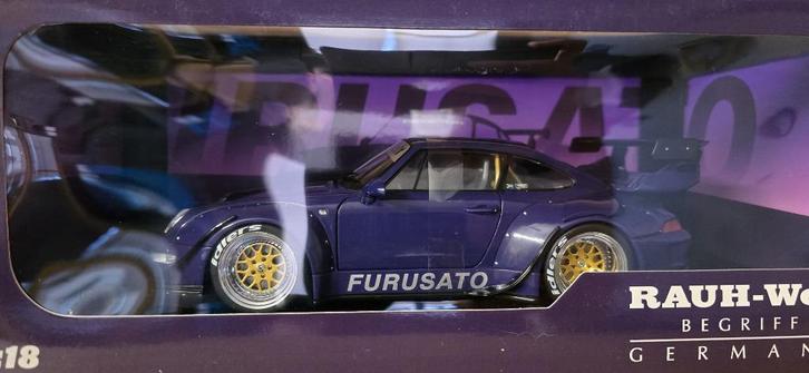 Porsche 993 RWB Furusato (06) paars, Hobby en Vrije tijd, Modelauto's | 1:18, Nieuw, Auto, Bburago, Ophalen of Verzenden