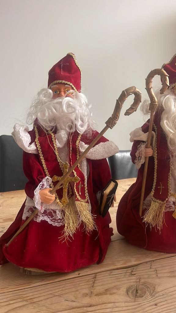 Echte oude vintage sinterklaas poppen zie foto’s, Diversen, Sinterklaas, Zo goed als nieuw, Ophalen