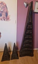 Driehoek kasten donker hout met laden, Huis en Inrichting, Kasten | Overige, Ophalen, Gebruikt