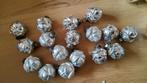 17 vintage mat en zilveren glazen kerstballen dennenappeltje, Ophalen of Verzenden