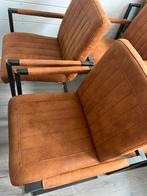 4 Industriële Fauteuils, Huis en Inrichting, Fauteuils, Gebruikt, Minder dan 75 cm, Ophalen of Verzenden, Metaal
