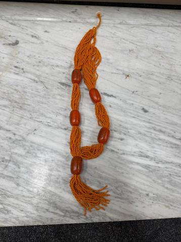 Oranje Kralen Ketting Vintage beschikbaar voor biedingen