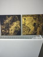 Abstract Acryl Canvas - Goud/Zwart 20x20, Antiek en Kunst, Kunst | Schilderijen | Klassiek, Ophalen