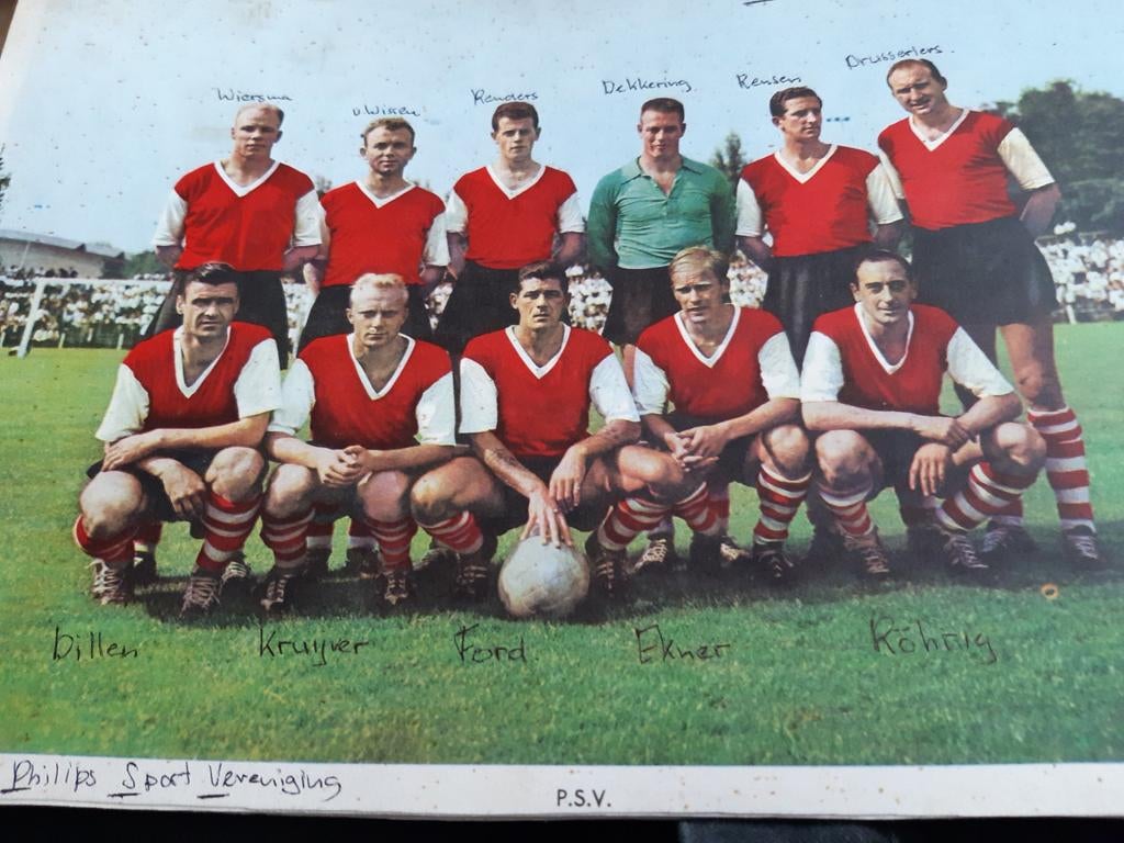 Oude elftalfoto van PSV, Verzamelen, Verzenden, Gebruikt, PSV, Poster, Plaatje of Sticker