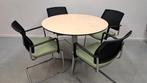 Tafel met 4 stoelen, Kunststof, 100 tot 150 cm, Rond, Ophalen of Verzenden